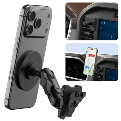 Surfcabin CNC Magnetic Vent Phone Holder for 2021-2026 Ford F150 - style: Compatible with F150 2021-2026 with Metal Arm