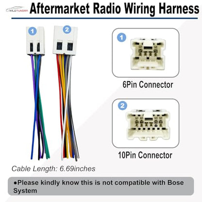 10pin&6pin Radio Wiring Harness Compatible with Nissan Altima Frontier Maxima Pathfinder Xterra Titan, Aftermarket Radio Stereo Wire Harness Adapter Compatible with Infiniti FX35 FX45 G20 I30 Q45 QX4 - style: 10+6Pin Harness for Nissan/Infiniti