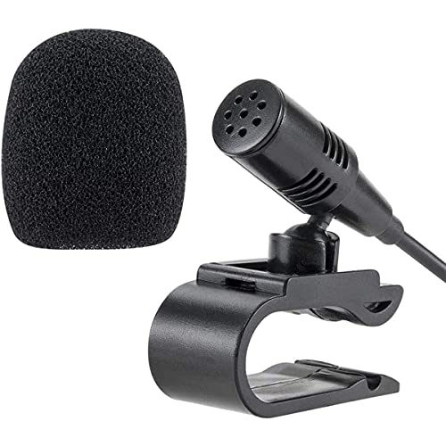 3.5mm Car Microphone, Mic for Car Vehicle Head Unit GPS DVD Enabled Stereo Audio Radio Assembly Mic with 3m Cable, Plug and Play