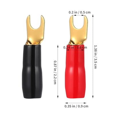 SHINEOFI 10 Pairs 8 Gauge Spade Terminals, Fork Crimp Connectors