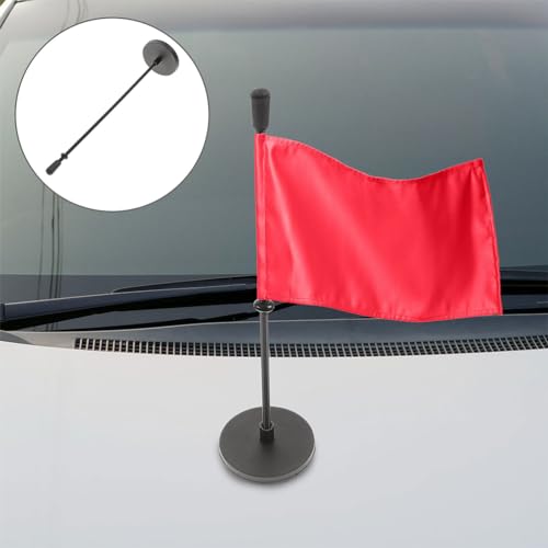 BESPORTBLE Car Flag Poles: 2Pcs 10Inches Long ine Flag with Magnetic Base and Flexible Flag Pole - Flag Holder for Truck Cars Suction Flagpole Supplies