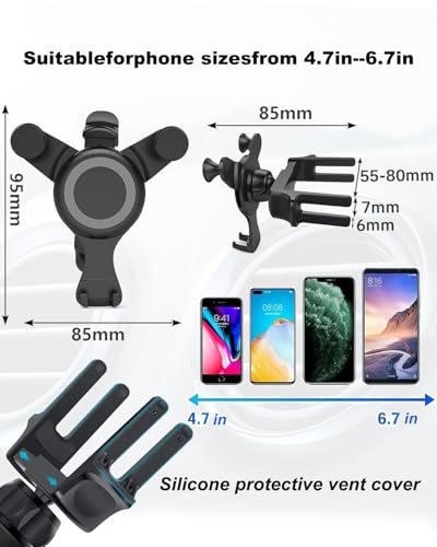 Car Phone Mount for Jeep Wrangler JL JLU & Gladiator JT (2018-2024), Dedicated Round Air Vent Cell Phone Holder, Fit for iPhone 17 16 15 14 13 Pro Max & Samsung