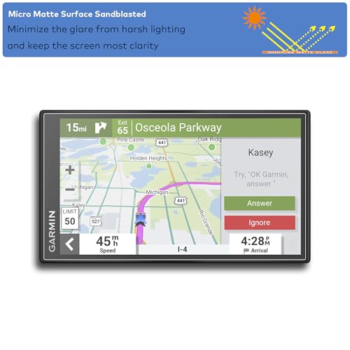 Premium Tempered Glass Screen Protector for Garmin Drivesmart 66 GPS Navigator 6 Inch Touchscreen Anti Glare (Matte) - color: Drivesmart 66 - 6" - Matte