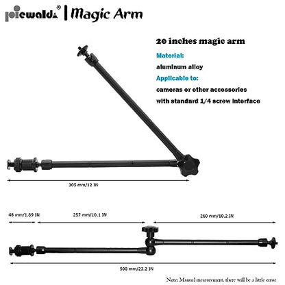 Niewalda 20" Magic Arm Clamp Kit with 1/4" & 3/8" Threaded Mounts - color: 20 Inch Frosted Black Magic Arm