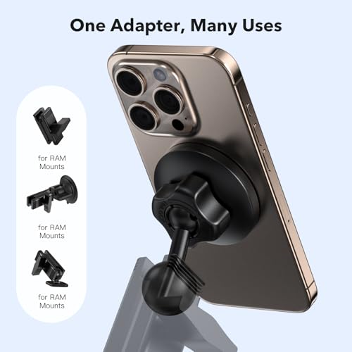 1-Inch B Size Ball Magnetic Phone Mount – Compatible with RAM Bases, Strong Magnet Car Holder for MagSafe and Metal Plate Phones, Dashboard Installation - size: Magsafe to 1 inch(25.4mm) ball