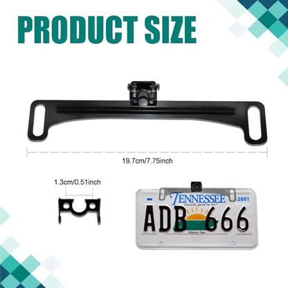 Backup Camera Mount with License Plate Holder and Universal Mirror Bracket