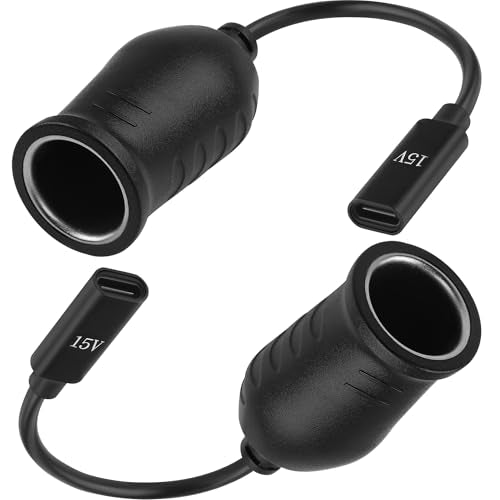 USB C to Cigarette Lighter Adapter Type-C Socket Charging Cable,Compatible with Dash Cam,GPS,Car LED Lights (15V Type-C Female to Cigarette Lighter Socket Charging Cable, 0.2M/0.65FT) - size: 0.2M/0.65FT, style: 15V Type-C Female to Cigarette Lighter Sock