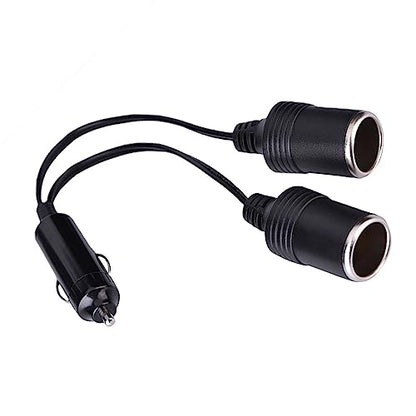 Dual Double Socket 12v Car Cigarette Lighter Adapter Car Cigarette Lighter Splitter 13×9×5 12v 24v Car Charger Plug Male to 2-Way Female Cigarette Socket Extension Cord Cable