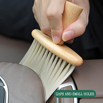 High Density Ultra Soft Detail Brush Car Interior Dust Brush Accessories Car Detailing Brush Soft Hair Wooden Brush Deep Cleaning Tool Kit Keyboards Laptop Sofa Dusting Brush (A-1PC) - color: A-1PC