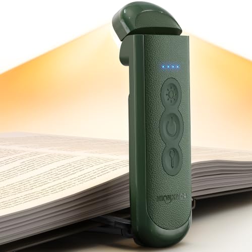 HIONXMGA Rechargeable Book Light,Clip-On Reading Light for Books in Bed - color: Green