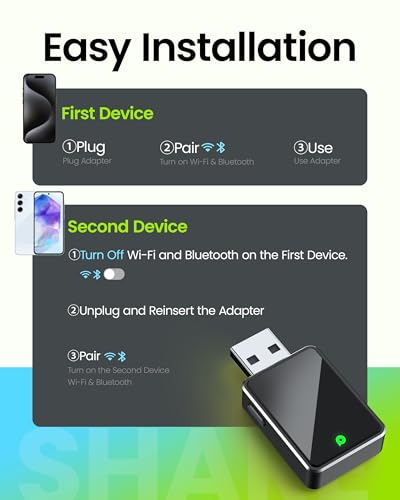 Kello Wireless CarPlay Adapter for Apple Carplay& Android Auto,Convert Wired to Wireless with One Click Multi Device Switch, Fast Auto Connection, Support iOS 10+/Android 11+, OTA Upgrade