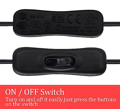 DC 2-pin USB Cable with ON/Off Switch USB 2.0 A Male Plug 2 Pin 2 Bare Wire Charge Cable Connector with Power Switch for 5V-12V PC/LED Desk Lamp/USB Fan/LED Strips[black-2Pcs/1M/3.3ft] - color: Black