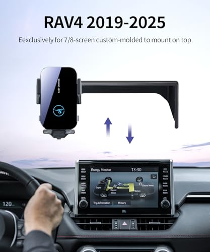 Wireless Charger Car Phone Holder for Toyota RAV4 2019-2025, 7/8" Screen