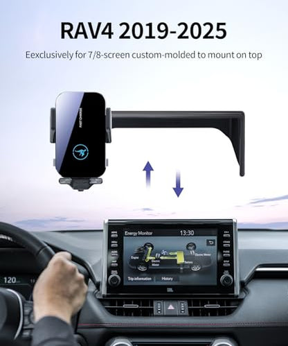 Wireless Charger Car Phone Holder for Toyota RAV4 2019-2025, 7/8" Screen
