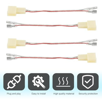 MLY 4 PCS Car Door Speaker Wiring Harness Adapter, Plug and Play with 2-Pin Copper Terminals, Compatible with Mitsubishi Subaru Aftermarket Door Speakers & Radios (White