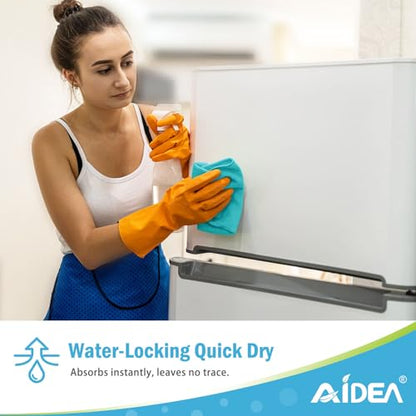 AIDEA Blue Microfiber Cleaning Cloth-50PK, Cleaning Rags 12"x 12" Absorbent - color: Blue, size: 12in.x12in.