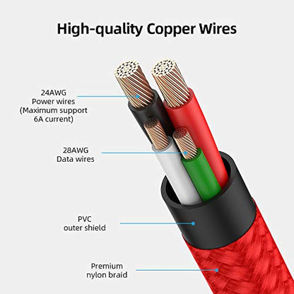 Short USB C Cable 12 inch 3 Pack, 1FT USB A to USB C Cable 3A Fast Charging - color: Red+Blue+Green, size: 1FT