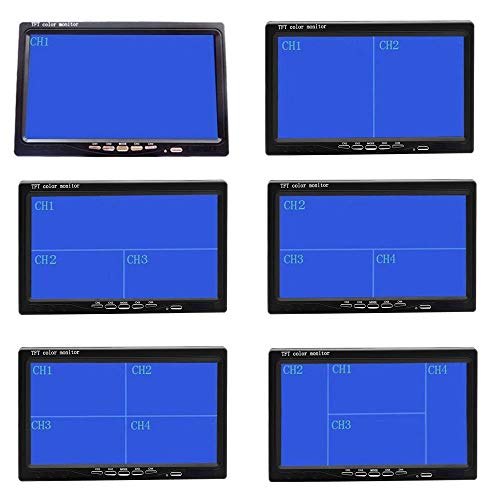 Hikity 7'' Vehicle Backup Camera Monitor Only Quad Split LCD Display Screen - size: 7 Inch+Car Charger
