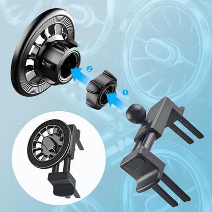 MagSafe Car Mount for Mercedes-Benz, Round Air Vent Holder with Strong Magnet, Compatible with Mercedes Benz GLC, C, E, B, A-Class, GLC/GLB/GLA/Sprinter, Mercedes Benz Accessories
