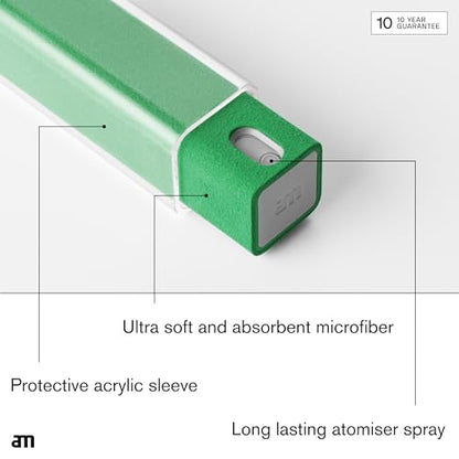 am Screen Cleaner Mist Spray with Microfiber Cloth Around – Alcohol-Free, Streak-Free Screen Cleaning Kit for Smartphones, Tablets, Laptops, Smart TVs & Car Screens, 1 Pack, Green - color: Green, size: 0.35 Fl Oz (Pack of 1)