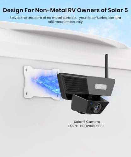 AUTO-VOX White Metal Plate for Solar Magnetic Backup Camera：All Weather Durable White Iron Bracket, Stable Rear Mounting, Compatible with Aluminum/Fiberglass RV, Trailer, Camper, Truck