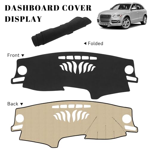 Black Dashboard Dash Board Cover Mat Carpet for Audi 2009-2017 Q5 Accessories Dash Cover Flannel Material Dash Mat Sunshade - size: for Audi 2009-2017 Q5