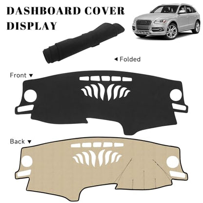 Black Dashboard Dash Board Cover Mat Carpet for Audi 2009-2017 Q5 Accessories Dash Cover Flannel Material Dash Mat Sunshade - size: for Audi 2009-2017 Q5