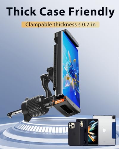 Long Arm Car Phone Mount for Samsung Galaxy Z Fold 8 Ultra 8 7 6 5 4 3 Accessories - Tablet Holder for Car Air Vent, 360° Rotatable Fit for iPad mini Pro Air Pixel Fold and More 4-12.9" Device - style: Air Vent-Long Arm
