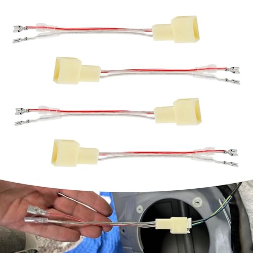 leechio Car Door Speaker Wiring Harness Adapter, Waterproof Audio Adapter Plug Connectors, Plug and Play Bass Speaker Cable Conversion Accessories, Compatible with Mitsubishi Subaru (White)