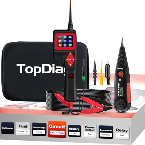 TopDiag P200 Power Circuit Probe Kit - Circuit Breaker Finder, Automotive Circuit Tester, 9~30V Voltage Range, Multimeter, Relay Test, Fuel Injector Tester, Activating Component, Oscilloscope Mode - style: P200