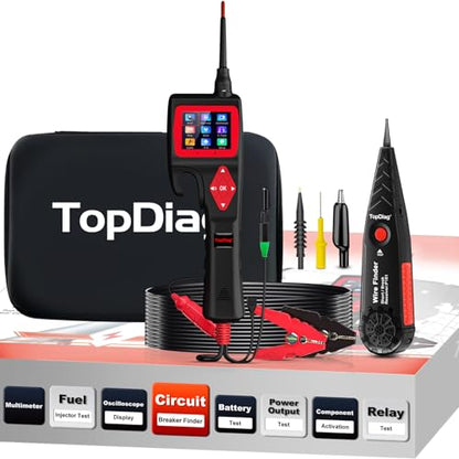 TopDiag P200 Power Circuit Probe Kit - Circuit Breaker Finder, Automotive Circuit Tester, 9~30V Voltage Range, Multimeter, Relay Test, Fuel Injector Tester, Activating Component, Oscilloscope Mode - style: P200