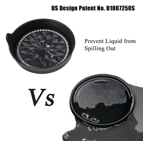 Amooca 4-Pack Car Cup Holder Coaster Bling Crystal Rhinestone Car Interior - color: Black Flower, size: 4 Pack