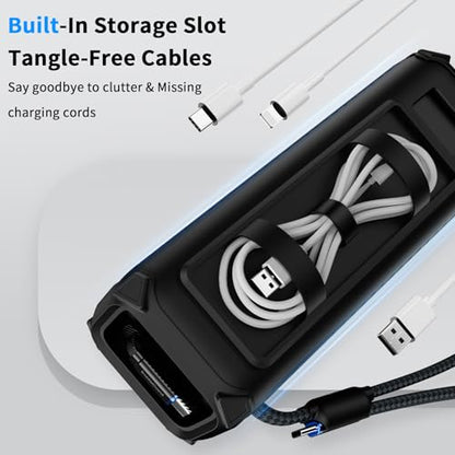 YWXTW Silicone Case for Anker Laptop Power Bank (25,000mAh/165W) - Shockproof Drop-Resistant, Built-in Cable Storage | Non-Slip Grip, Hidden Dust Plug Protective Cover for Anker Power Bank 165w - color: Black