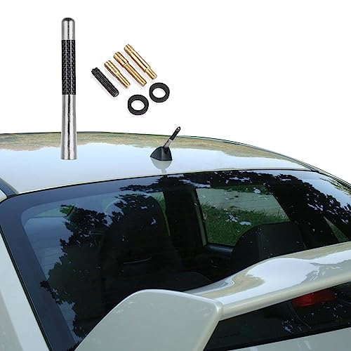 4.7 Inch Carbon Fiber Short Automotive Antenna - color: Sliver