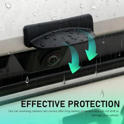 Car Backup Camera Rain Shield, Silicone Rear View Camera Anti-Rain Cover, Rainproof Protector for Enhanced Reverse Visibility, Universal for Cars, Trucks, SUVs (Black) - color: Black