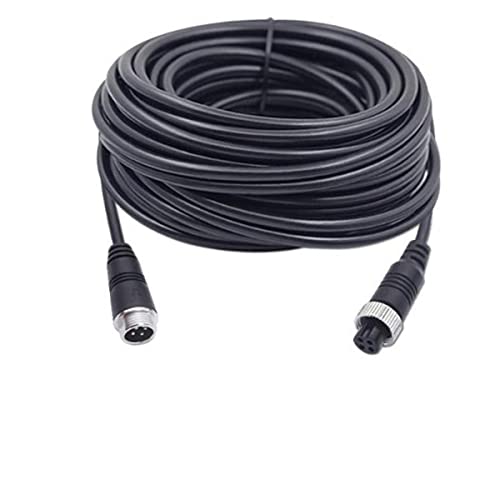 Car Video 4Pin Aviation Extension Cable for CCTV Rearview Camera Car Truck Trailer Camper Bus Motorhome Vehicle Backup Monitor Waterproof Shockproof System 33FT/10M Black, Pack of 1 - size: 33FT/10M