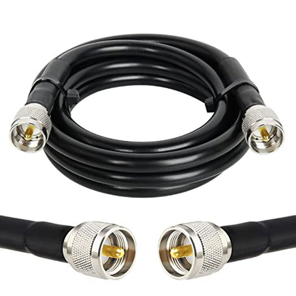 MOOKEERF CB Coax RG213 Cable - UHF Male to Male 6FT Low Loss RG-213 for Ham Radio/VHF Radio/SWR Meter/Antenna Analyzer - size: 6FT
