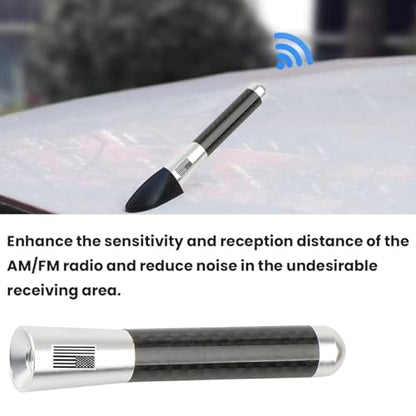 BESULEN 3.1 Inch Car Short Antenna, American Flag Design, Silver - color: Silver, size: 3.1 Inch