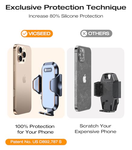 VICSEED Car Phone Holder with Metal CD Slot & Air Vent Clip [Secure Hold] - color: Black