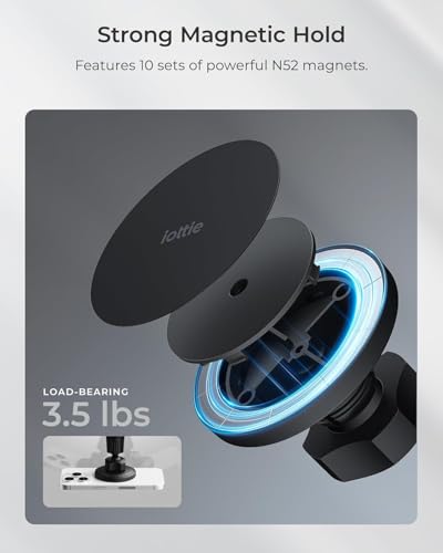iOttie iTap 3 Magnetic Air Vent Car Mount Phone Holder with Magnetic Ring Adapter. Compatible with iPhone, Samsung Galaxy, Google Pixel, Huawei, LG, and All Qi Compatible Smartphones - style: Air Vent Mount
