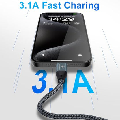 USB A to USB C Cable 10FT 5Pack, USB 3.1 USB 3.2 Gen2 10Gbps Data Transfer Cord for Samsung Galaxy/iPhone 15/MacBook Pro/iPad Pro - size: 10FT, style: 5 PACK USB A-C