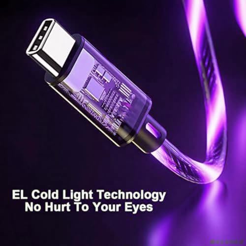 IHAO USB C to C Charger Cable PD Fast Charge and High Speed Sync Visible LED Current Flowing Compatible with All USBC Device-39Inches Purple - color: USB C TO C Purple