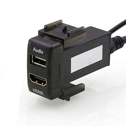 Timloon HDMI Socket Mount Cable +USB Audio Input Use for Nissan