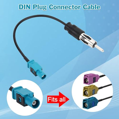 Radio Car Antenna Cable 6 Inch Universal Vehicle Car Stereo FM AM Radio Antenna Adapter Cable Fakra Z Male to DIN Plug Connector Cable for Car Stereo Audio HD Radio Head Unit - color: Male-Plug/6‘/15CM