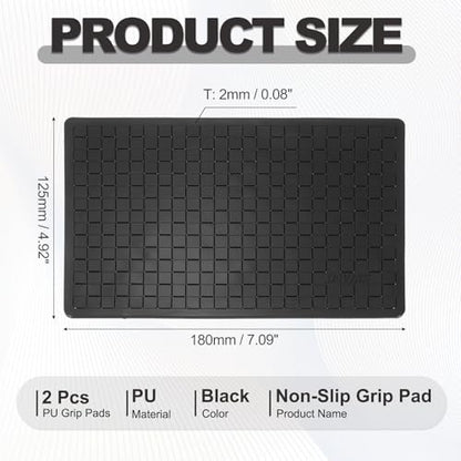 2Pcs Car Dashboard Anti-Slip Mat, 7.09" x 4.92" Phone Grip Pad Non-Slip PU Mat Anti-Skid Holder for Phone Keys Sunglasses Electronic Devices, Black - color: Black, size: 7.09" x 4.92"