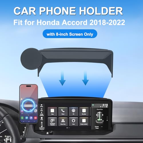Car Phone Holder Compatible with Honda Accord 2018-2022 8-inch Screen Fixed Clip, Magnet Cell Phone Mount Compatible with MagSafe, Hand-Free 360° Rotation Phone Automobile Cradles Not Affect Air Vent - size: 18-22 Honda Accord