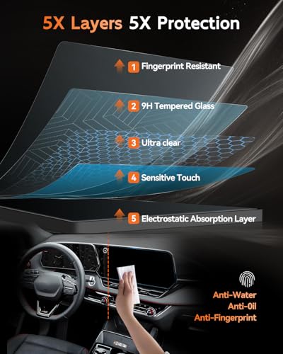 For 2025 2026 2027 Chevrolet Equinox Screen Protector - (2PCS) 9H HD Tempered Glass - Chevy Equinox (LT, RS, Activ) 11.3 Inch Touchscreen & 11 Inch Instrument Accessories - color: Equinox 2PCS HD