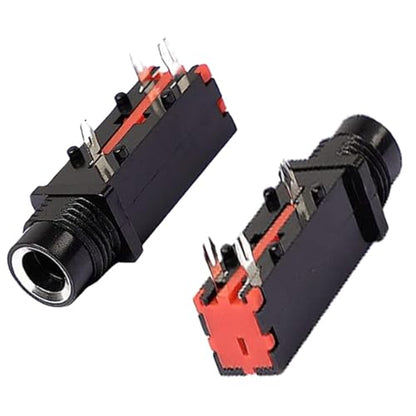 15PCS 1/4 Inch 6.35mm Mono Female Jack PCB Panel Mount Microphone Socket Mono Chassis Audio Connector