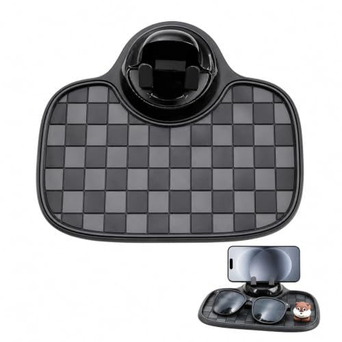 Multi-Functional Support Anti-Slip Pad,3 In 1 Dashboard Grip Pads For Phones,Anti Slip Mat For Car Dashboard,Multi Functional Support Anti Slip Pad For Phones Sunglasses Keys(Big Square Black + Gray)