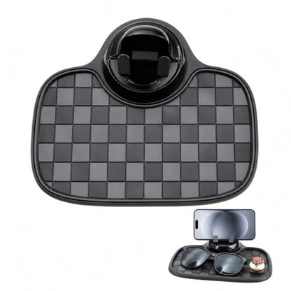 Multi-Functional Support Anti-Slip Pad,3 In 1 Dashboard Grip Pads For Phones,Anti Slip Mat For Car Dashboard,Multi Functional Support Anti Slip Pad For Phones Sunglasses Keys(Big Square Black + Gray)